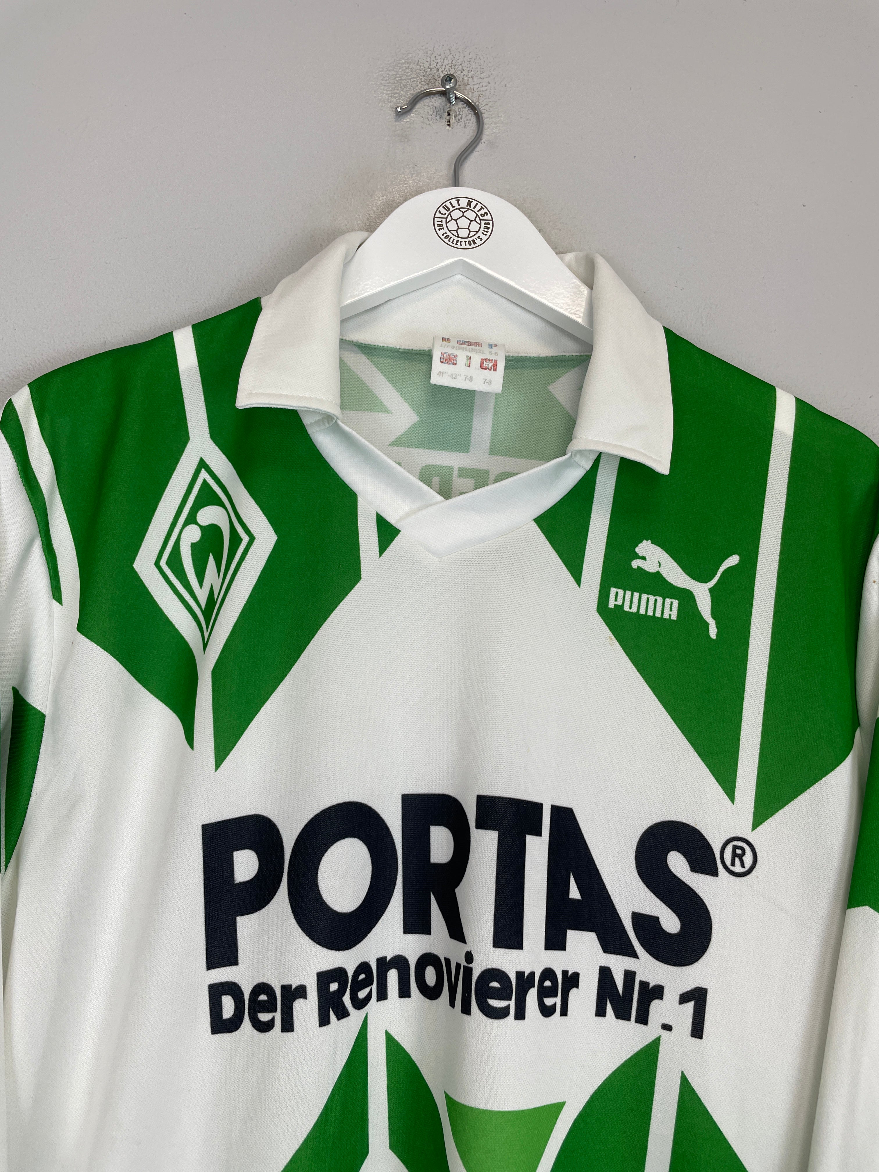 Shop 1991/92 WERDER BREMEN L/S AWAY SHIRT (L) PUMA, classic football shirts, vintage football shirts & retro soccer jerseys at Cult Kits