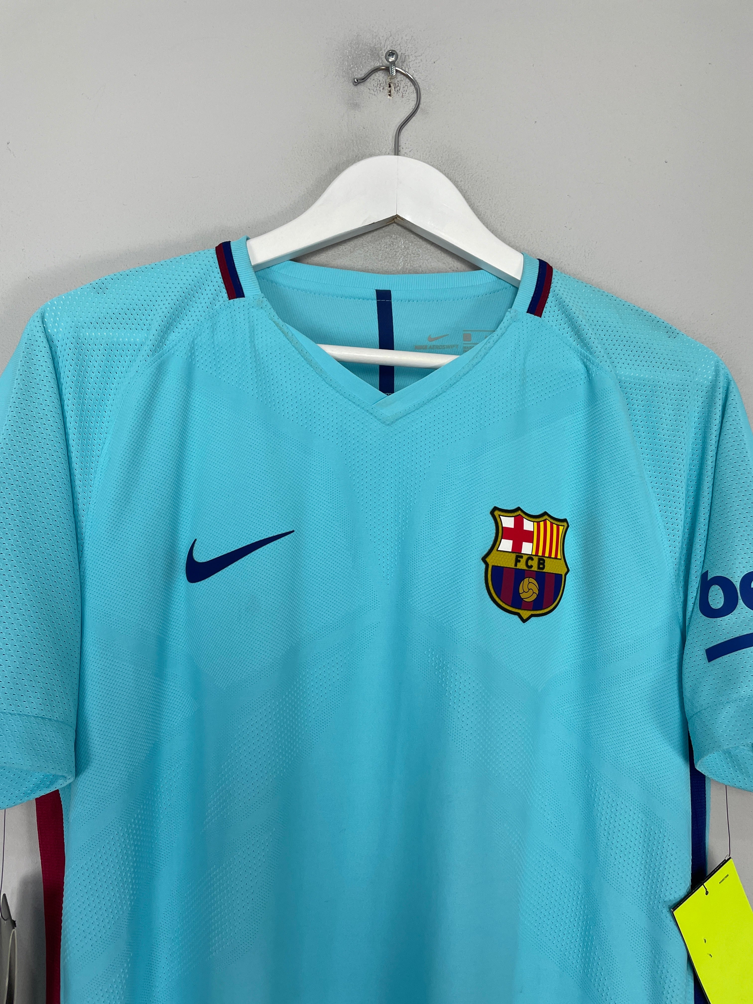 Shop 2017/18 BARCELONA MESSI #10 *AUTHENTIC* BNWT AWAY SHIRT (L) NIKE, classic football shirts, vintage football shirts & retro soccer jerseys at Cult Kits