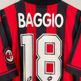 Shop 1996/97 AC MILAN BAGGIO #18 HOME SHIRT (L) LOTTO, classic football shirts, vintage football shirts & retro soccer jerseys at Cult Kits