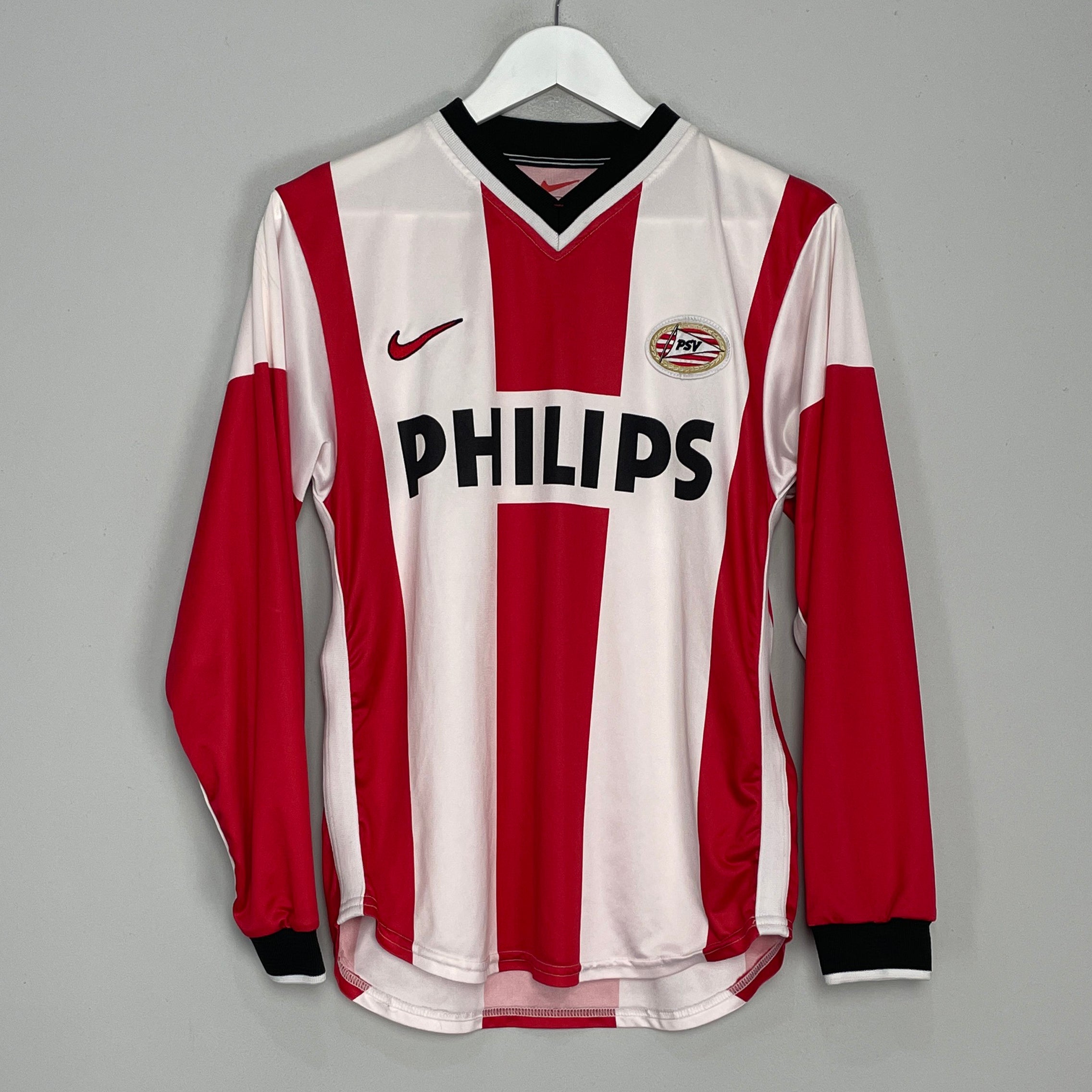 Shop 1998/00 PSV #9 L/S *PLAYER ISSUE* HOME SHIRT (S) NIKE, classic football shirts, vintage football shirts & retro soccer jerseys at Cult Kits