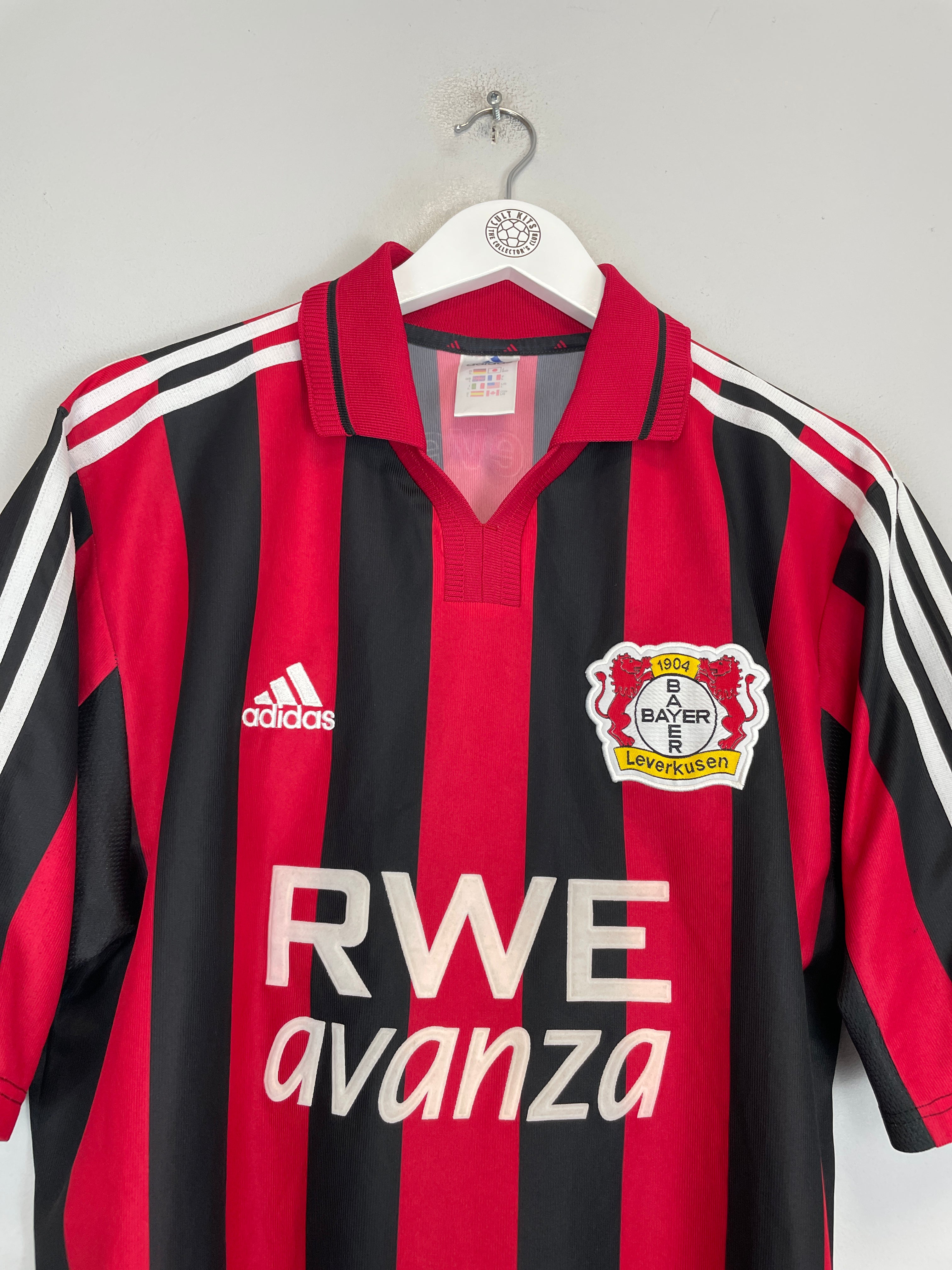 Shop 2000/01 BAYER LEVERKUSEN HOME SHIRT (L) ADIDAS, classic football shirts, vintage football shirts & retro soccer jerseys at Cult Kits
