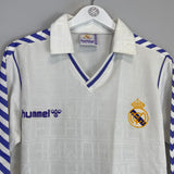 1989/90 REAL MADRID L/S *MINT* HOME SHIRT (L) HUMMEL
