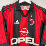 Shop 1998/00 AC MILAN MALDINI #3 HOME SHIRT (XL) ADIDAS, classic football shirts, vintage football shirts & retro soccer jerseys at Cult Kits
