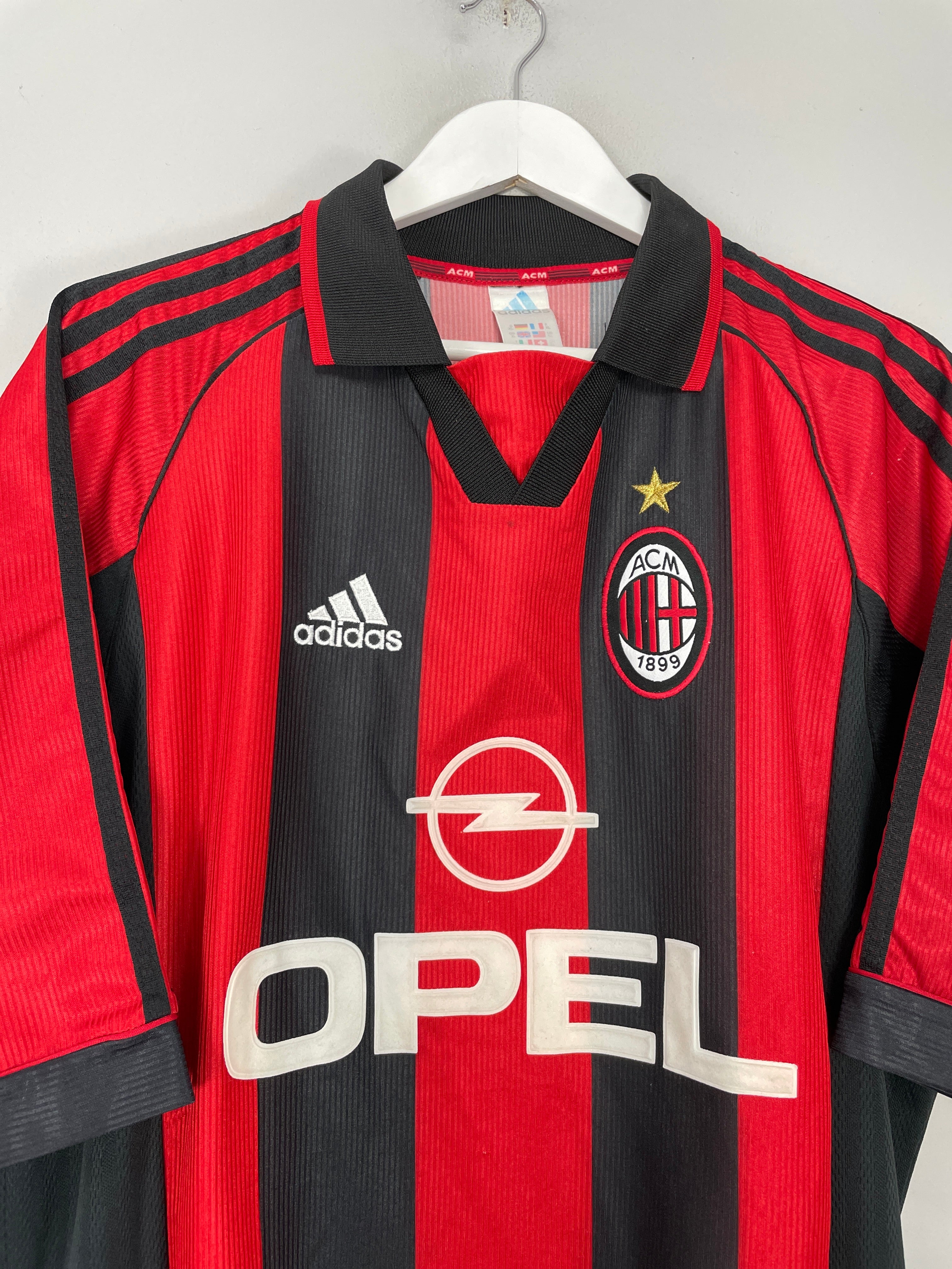 Shop 1998/00 AC MILAN MALDINI #3 HOME SHIRT (XL) ADIDAS, classic football shirts, vintage football shirts & retro soccer jerseys at Cult Kits