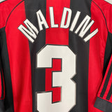 Shop 1998/00 AC MILAN MALDINI #3 HOME SHIRT (XL) ADIDAS, classic football shirts, vintage football shirts & retro soccer jerseys at Cult Kits