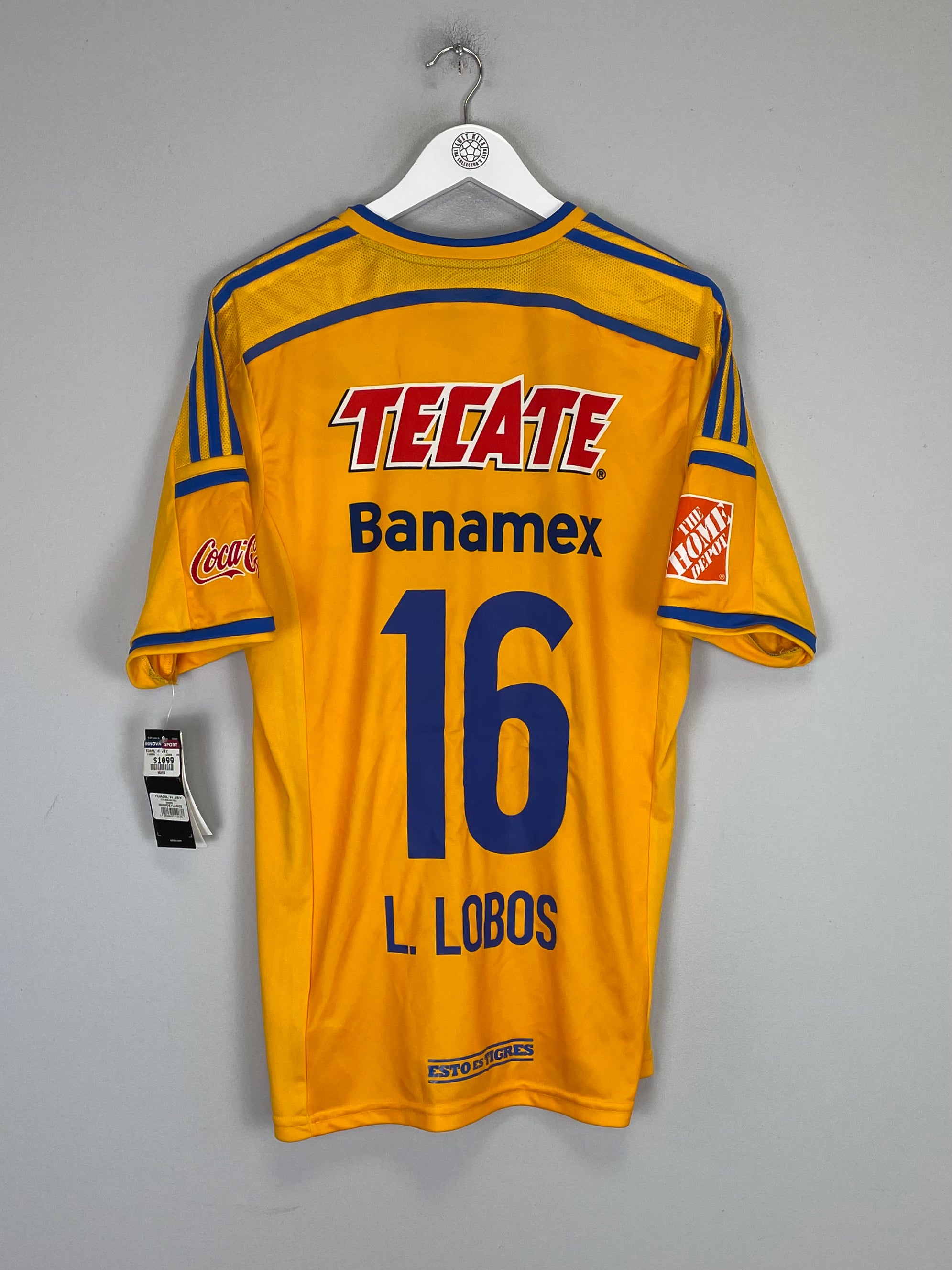 Shop 2014/15 TIGRES L.LOBOS #16 *BNWT* HOME SHIRT (L) ADIDAS, classic football shirts, vintage football shirts & retro soccer jerseys at Cult Kits
