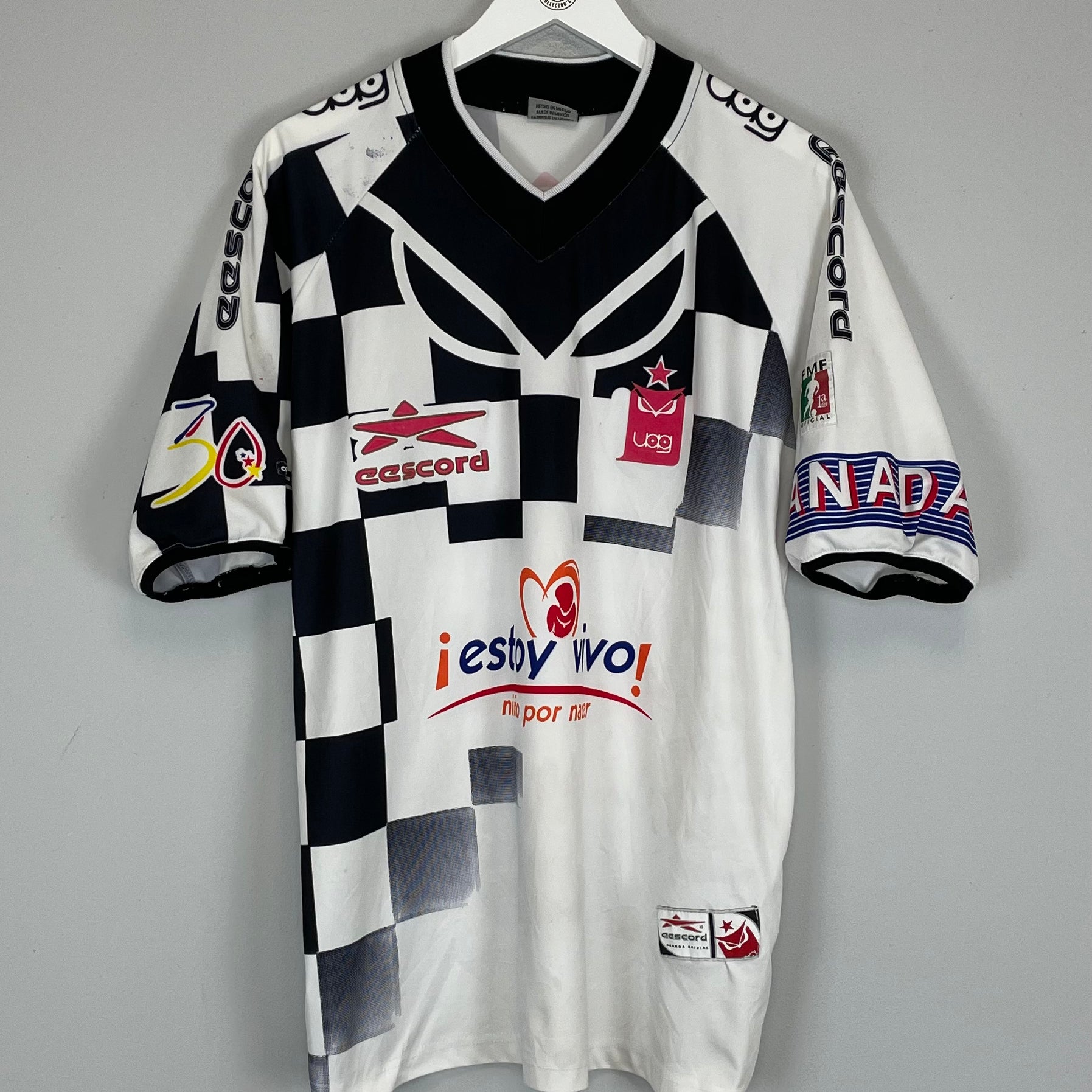 Shop 2000/01 TECOS FC #8 AWAY SHIRT (L) EESCORD, classic football shirts, vintage football shirts & retro soccer jerseys at Cult Kits