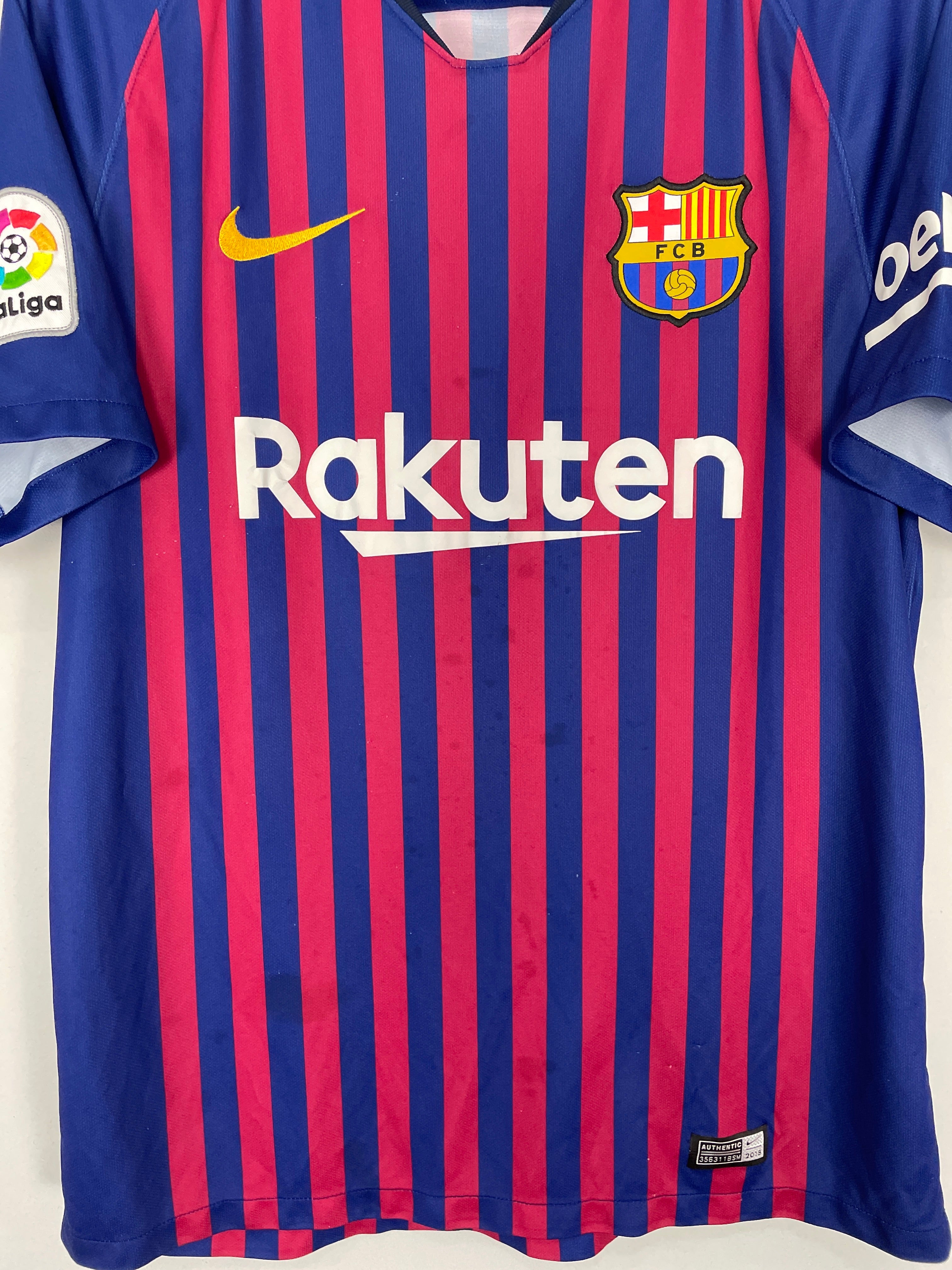 Shop 2018/19 BARCELONA MESSI #10 HOME SHIRT (L) NIKE, classic football shirts, vintage football shirts & retro soccer jerseys at Cult Kits