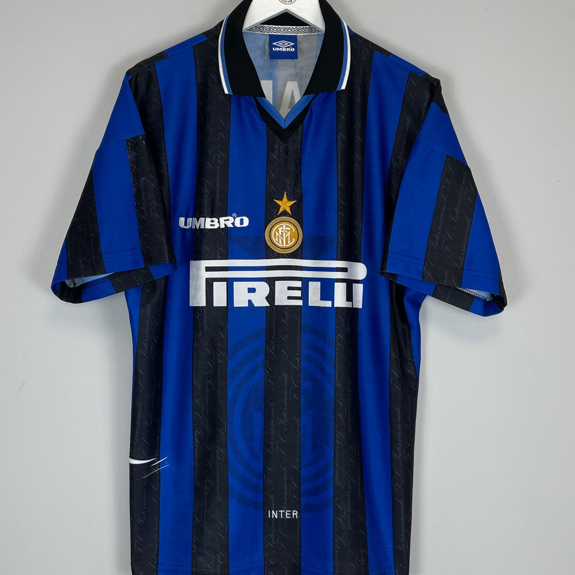 Shop 1997/98 INTER MILAN RONALDO #10 HOME SHIRT (L) UMBRO, classic football shirts, vintage football shirts & retro soccer jerseys at Cult Kits