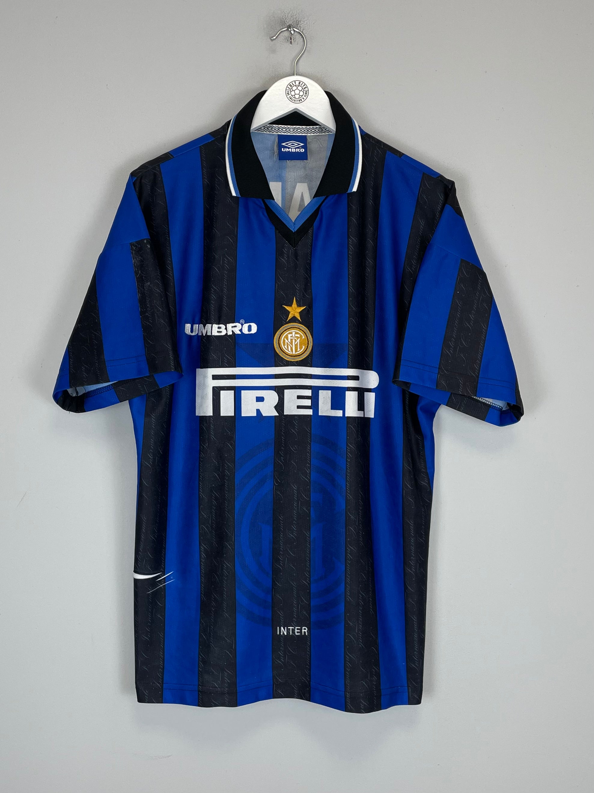 Shop 1997/98 INTER MILAN RONALDO #10 HOME SHIRT (L) UMBRO, classic football shirts, vintage football shirts & retro soccer jerseys at Cult Kits