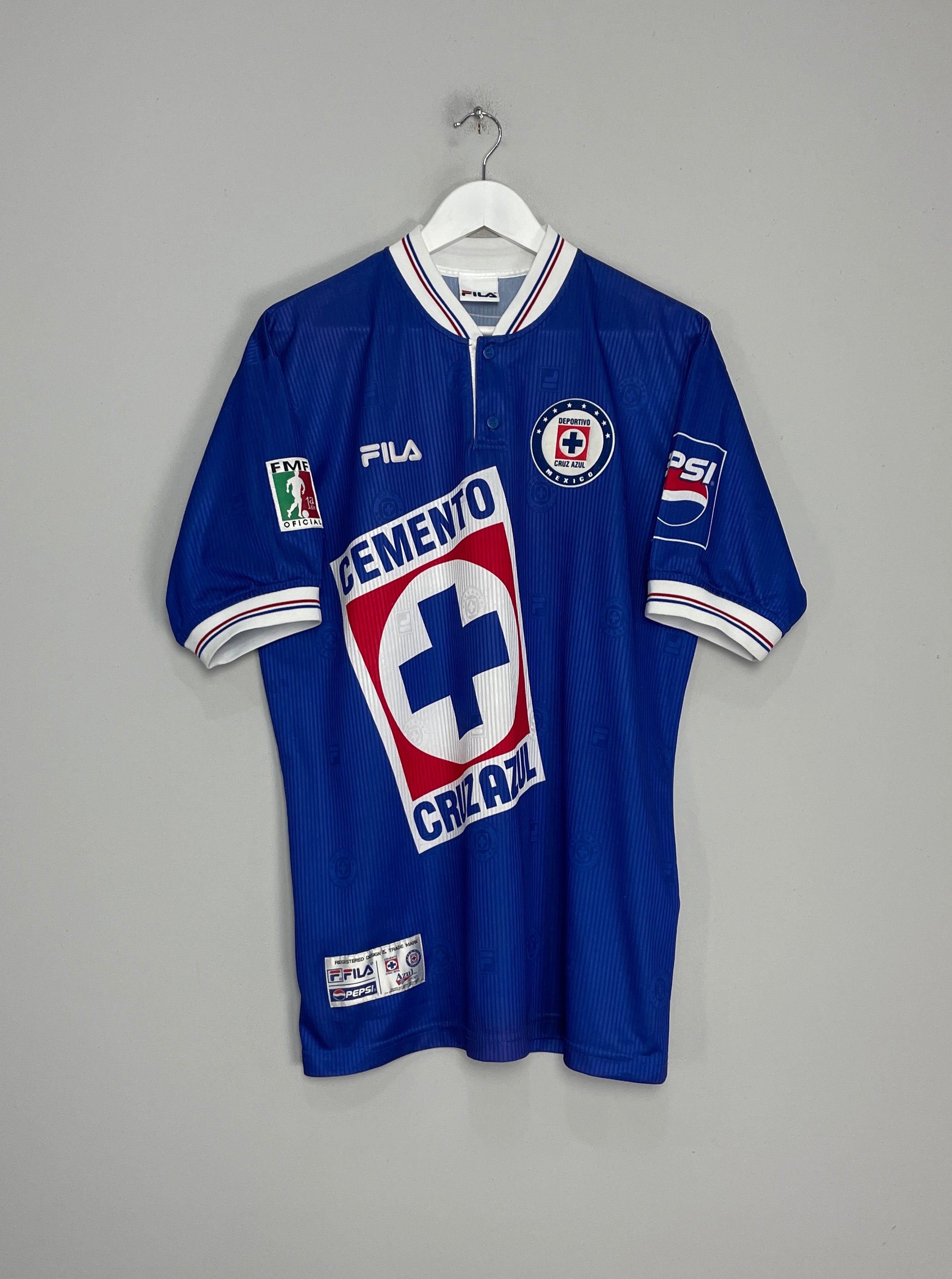 Shop 1998/99 CRUZ AZUL *MINT* HOME SHIRT (L) FILA, classic football shirts, vintage football shirts & retro soccer jerseys at Cult Kits