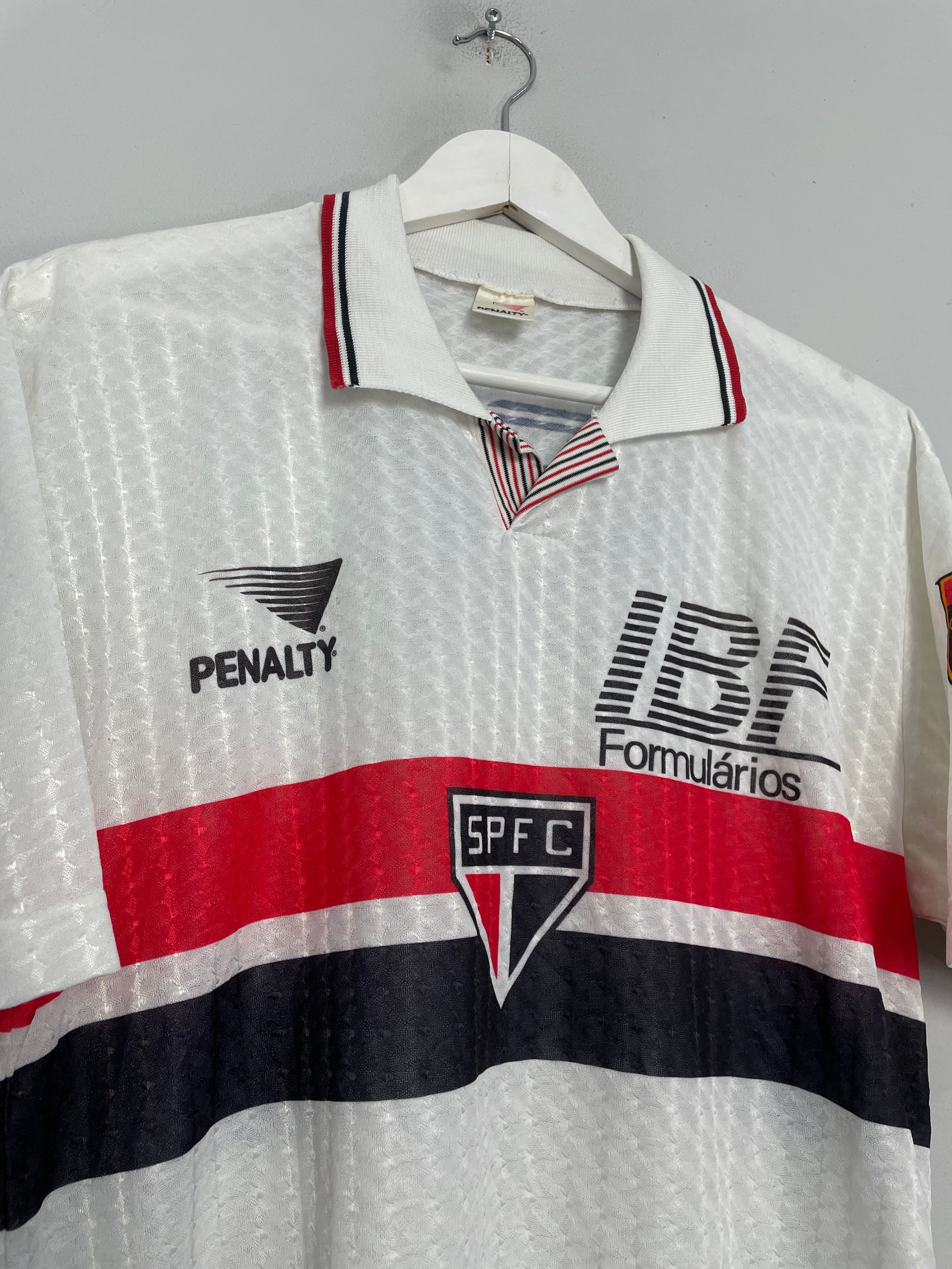 Shop 1992 SAO PAULO HOME SHIRT (L) PENALTY, classic football shirts, vintage football shirts & retro soccer jerseys at Cult Kits