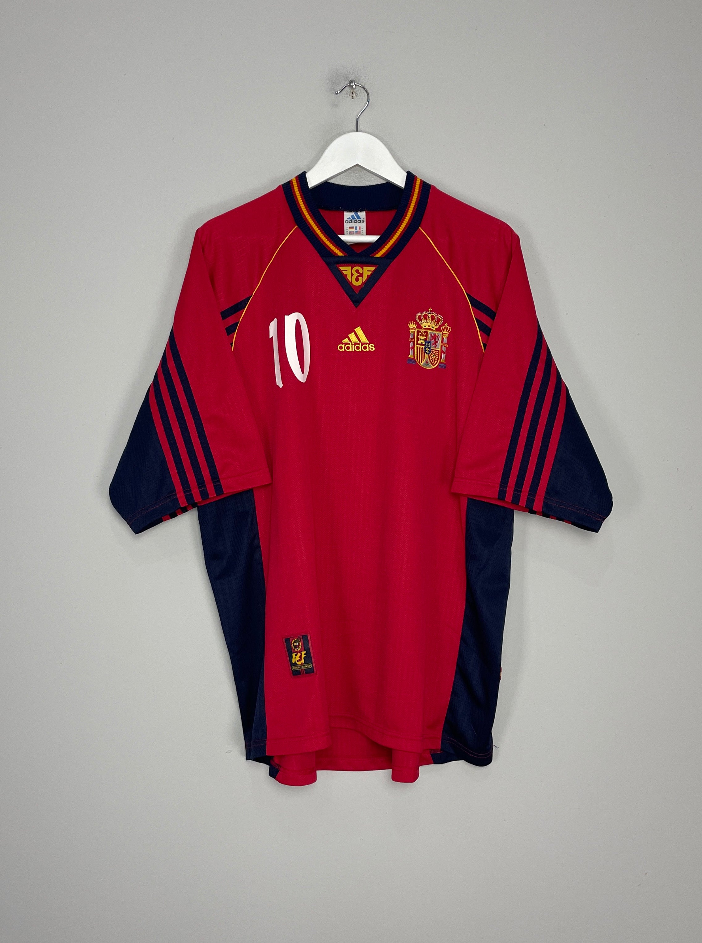 Shop 1998/99 SPAIN RAUL #10 HOME SHIRT (XL) ADIDAS, classic football shirts, vintage football shirts & retro soccer jerseys at Cult Kits