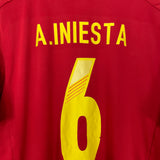 Shop 2011/12 SPAIN A.INIESTA #6 HOME SHIRT (L) ADIDAS, classic football shirts, vintage football shirts & retro soccer jerseys at Cult Kits