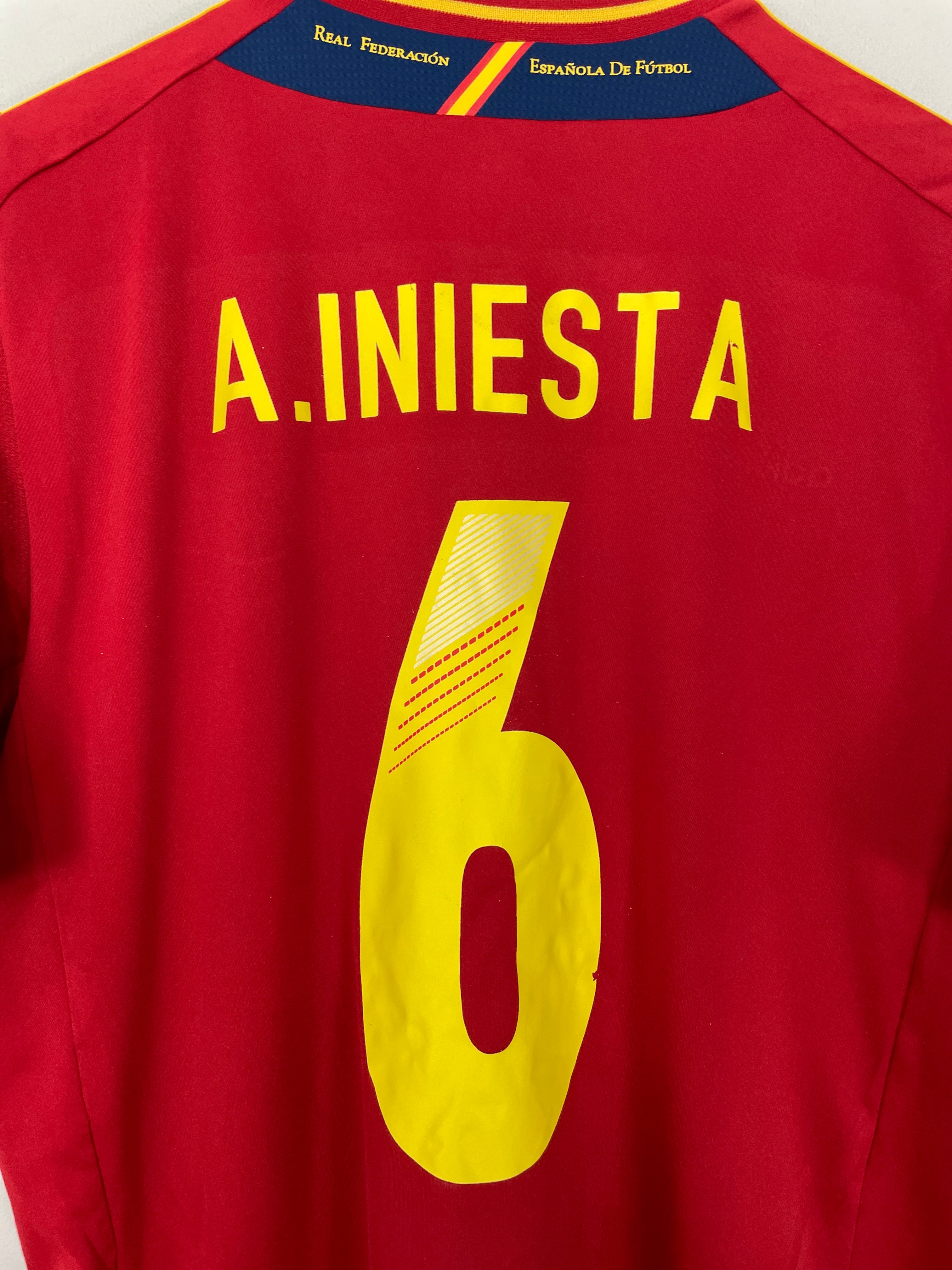Shop 2011/12 SPAIN A.INIESTA #6 HOME SHIRT (L) ADIDAS, classic football shirts, vintage football shirts & retro soccer jerseys at Cult Kits