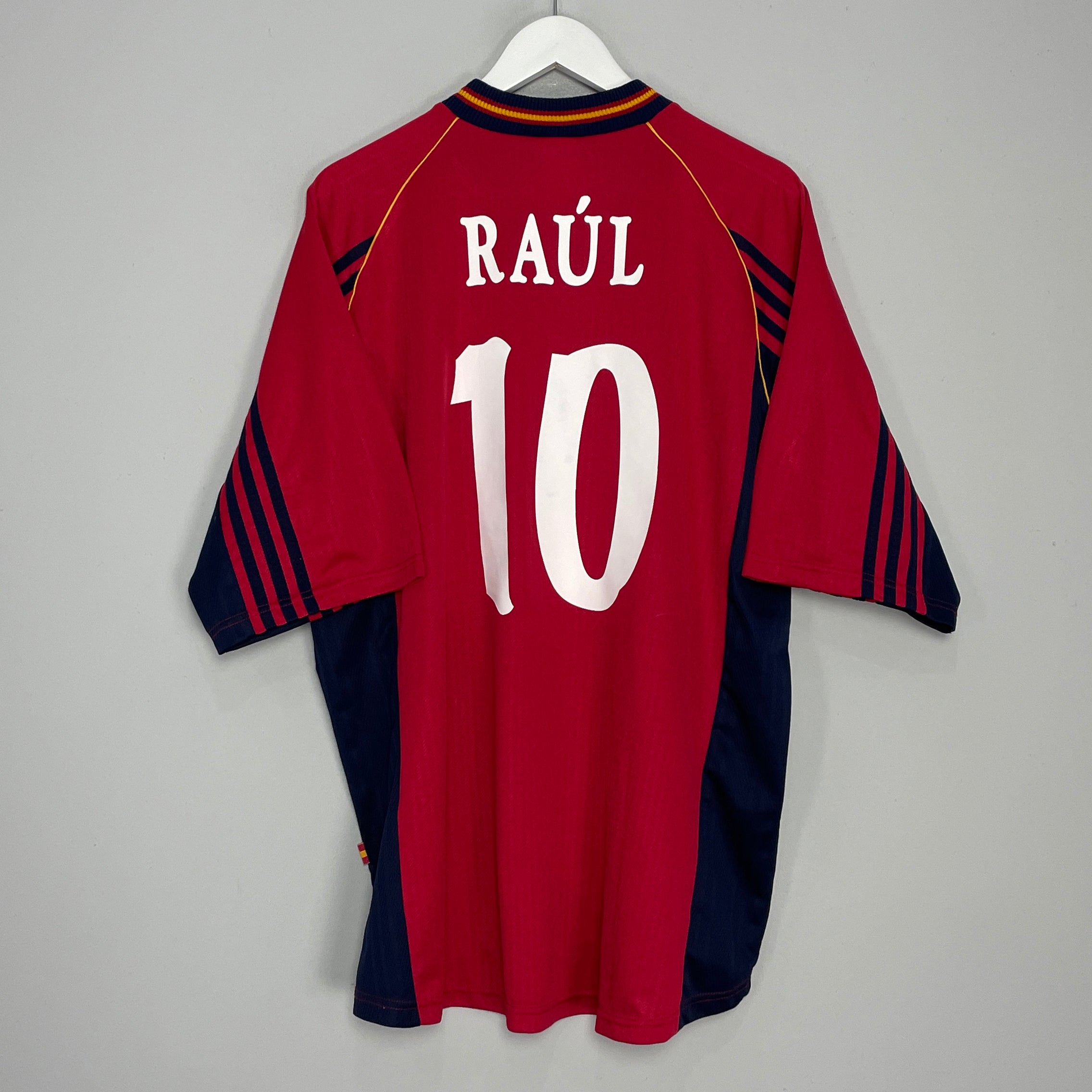 Shop 1998/99 SPAIN RAUL #10 HOME SHIRT (XL) ADIDAS, classic football shirts, vintage football shirts & retro soccer jerseys at Cult Kits