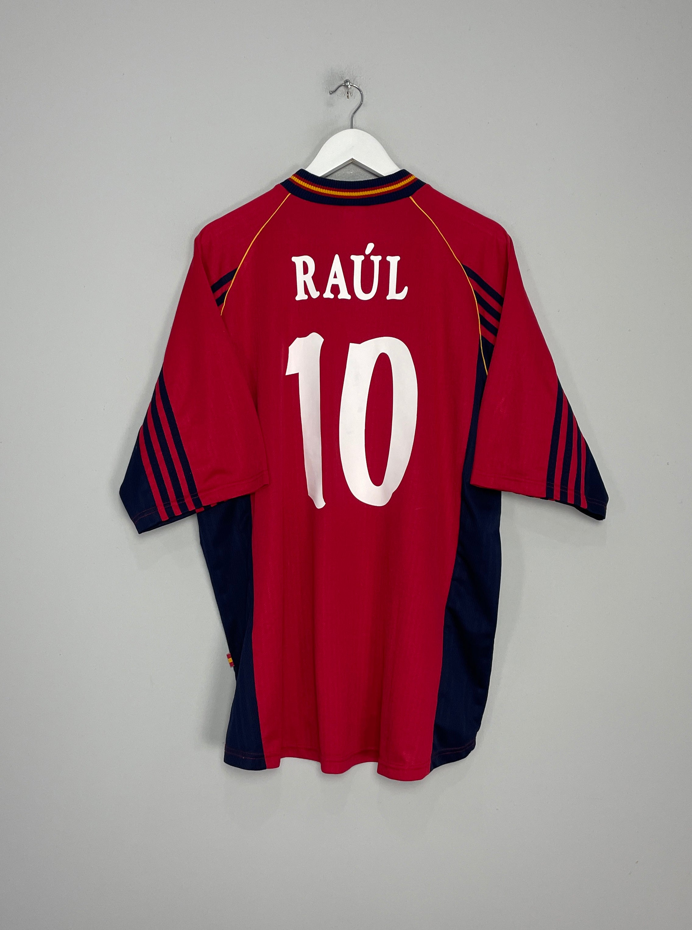 Shop 1998/99 SPAIN RAUL #10 HOME SHIRT (XL) ADIDAS, classic football shirts, vintage football shirts & retro soccer jerseys at Cult Kits