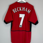 Shop 2002/03 MANCHESTER UNITED BECKHAM #7 HOME SHIRT (M) NIKE, classic football shirts, vintage football shirts & retro soccer jerseys at Cult Kits
