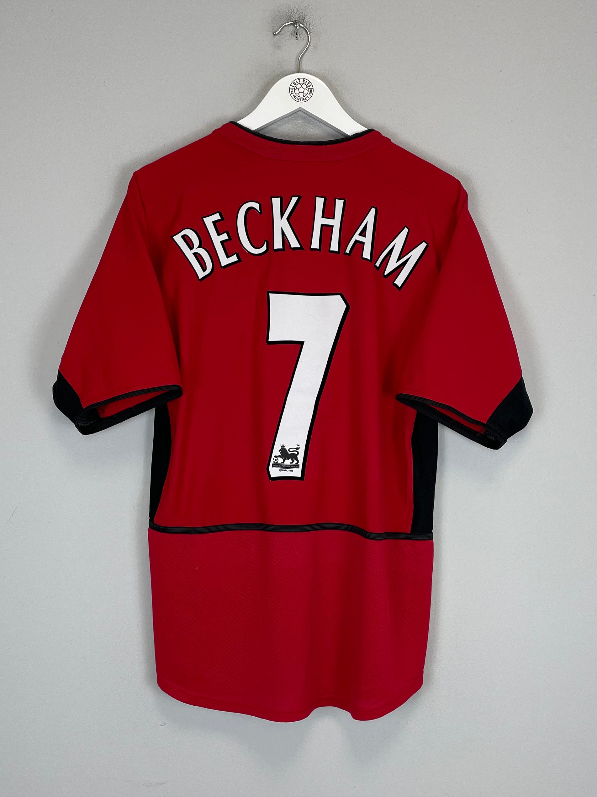 Shop 2002/03 MANCHESTER UNITED BECKHAM #7 HOME SHIRT (M) NIKE, classic football shirts, vintage football shirts & retro soccer jerseys at Cult Kits