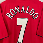 Shop 2002/04 MANCHESTER UNITED RONALDO #7 HOME SHIRT (XL) NIKE, classic football shirts, vintage football shirts & retro soccer jerseys at Cult Kits