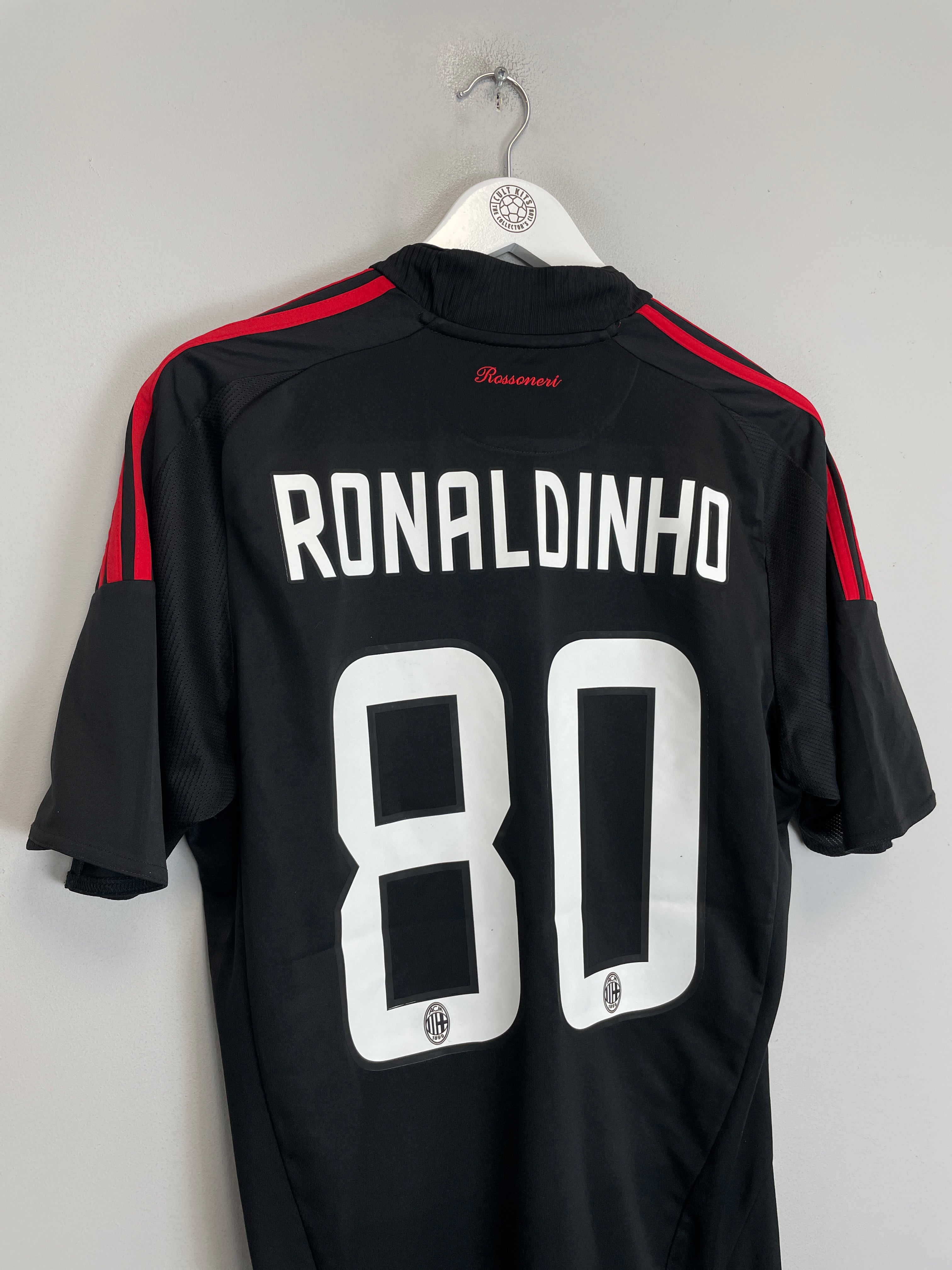 Shop 2008/09 AC MILAN RONALDINHO #80 THIRD SHIRT (M) ADIDAS, classic football shirts, vintage football shirts & retro soccer jerseys at Cult Kits
