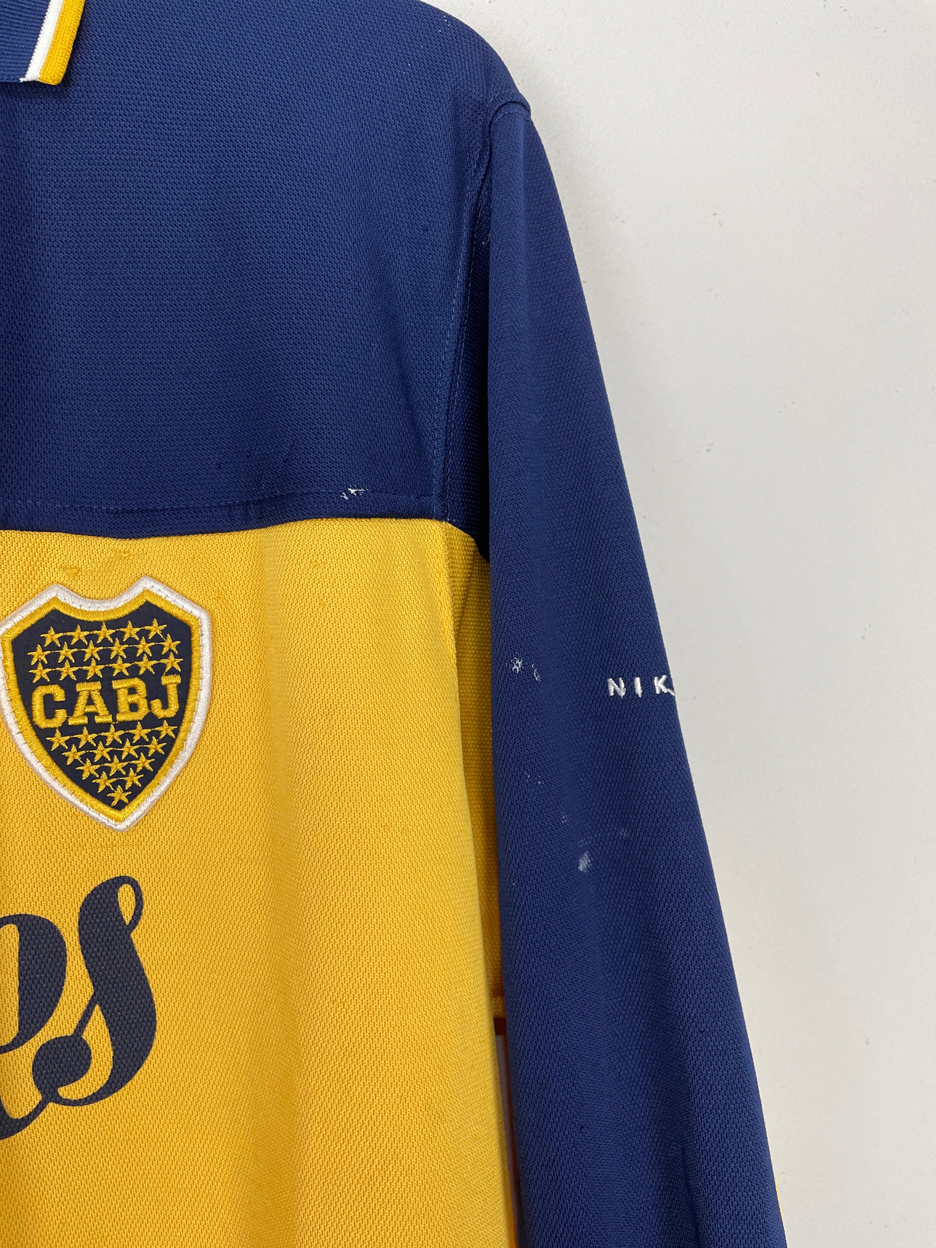 Shop 1998/00 BOCA JUNIORS #8 L/S HOME SHIRT (L) NIKE, classic football shirts, vintage football shirts & retro soccer jerseys at Cult Kits