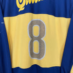 Shop 1998/00 BOCA JUNIORS #8 L/S HOME SHIRT (L) NIKE, classic football shirts, vintage football shirts & retro soccer jerseys at Cult Kits