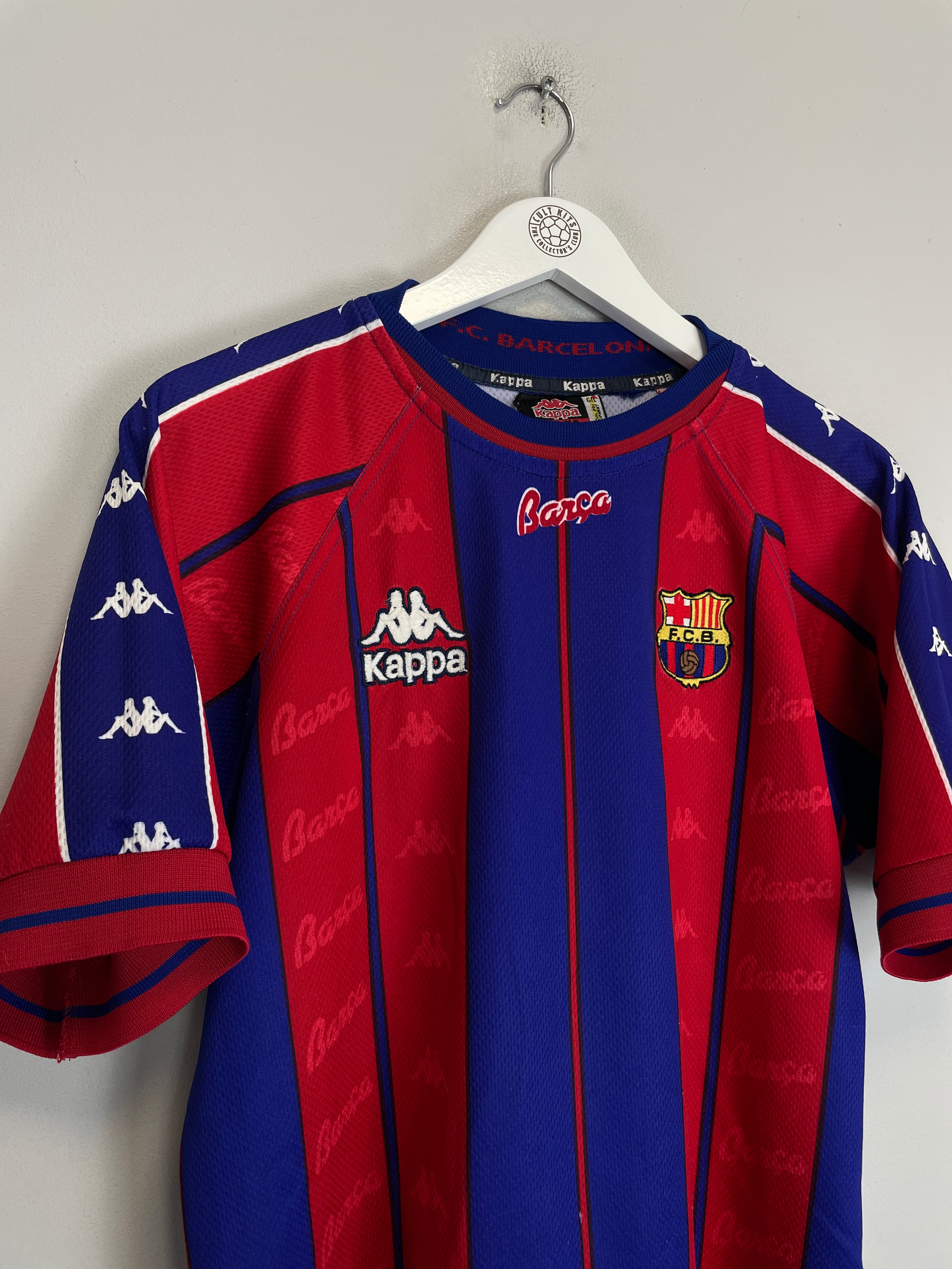 Shop 1997/98 BARCELONA HOME SHIRT (L) KAPPA, classic football shirts, vintage football shirts & retro soccer jerseys at Cult Kits