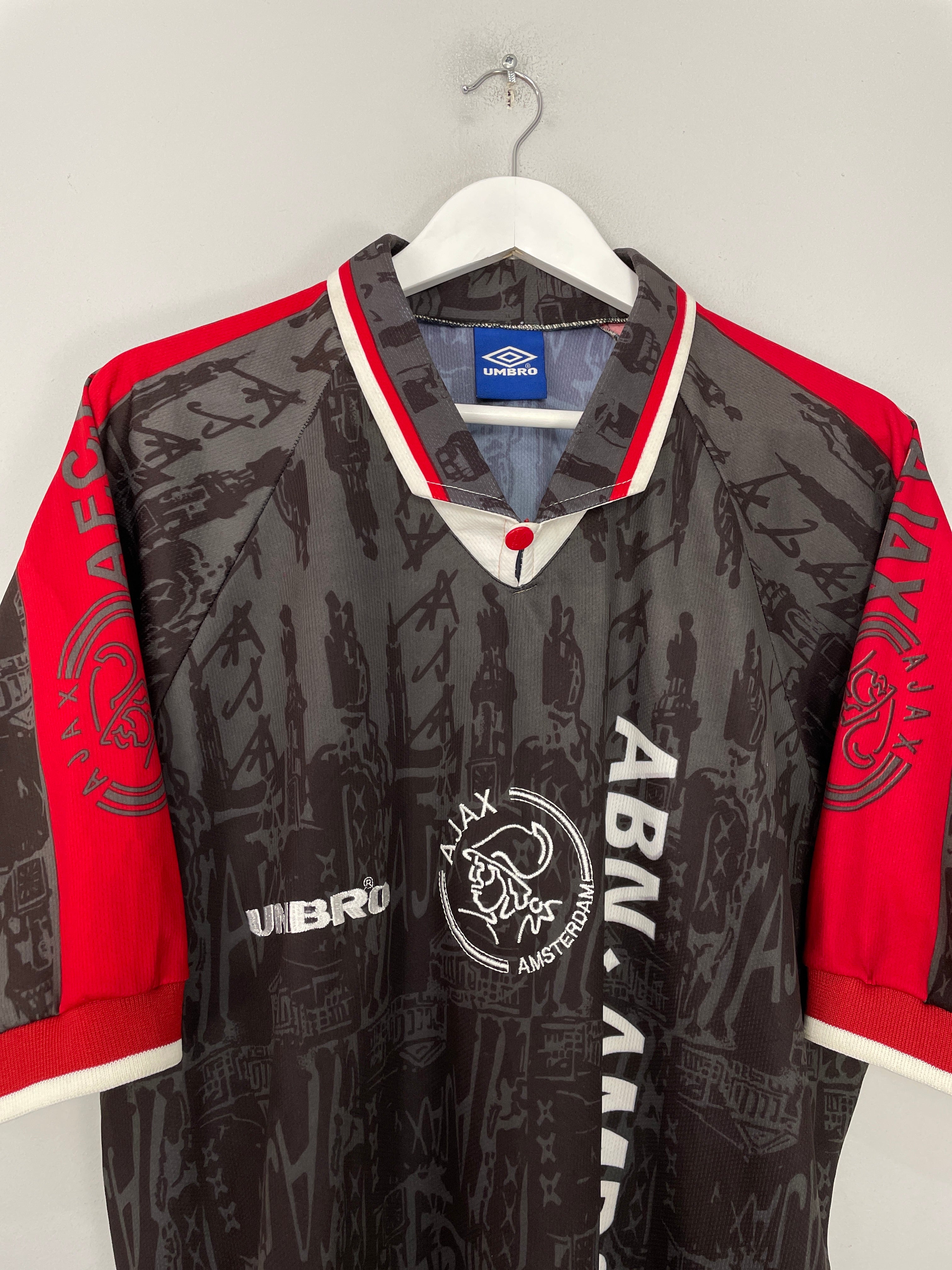 Shop 1996/97 AJAX AWAY SHIRT (XL) UMBRO, classic football shirts, vintage football shirts & retro soccer jerseys at Cult Kits