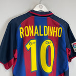 Shop 2003/04 BARCELONA RONALDINHO #10 HOME (M) NIKE, classic football shirts, vintage football shirts & retro soccer jerseys at Cult Kits