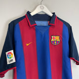 Shop 2003/04 BARCELONA RONALDINHO #10 HOME (M) NIKE, classic football shirts, vintage football shirts & retro soccer jerseys at Cult Kits