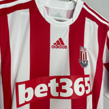 2012/13 STOKE CITY WHITEHEAD #18 *MATCH ISSUE + SIGNED* HOME SHIRT (M) ADIDAS