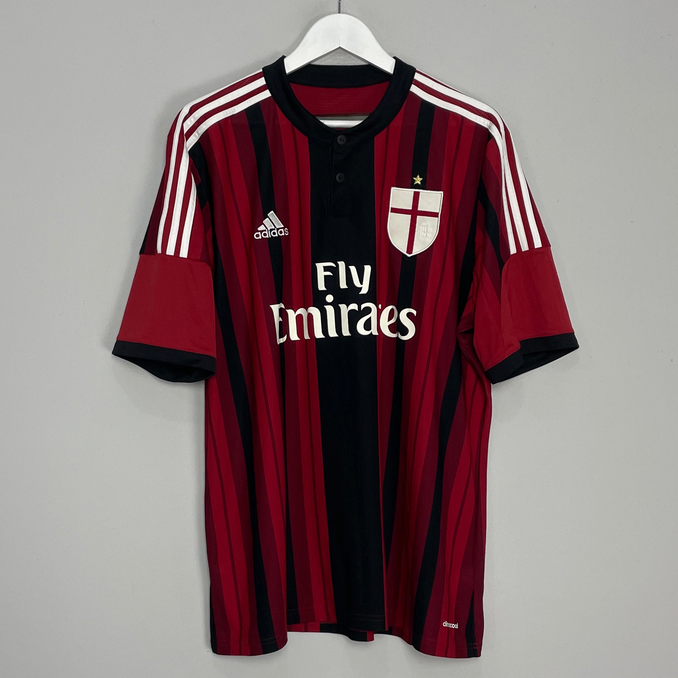 Shop 2014/15 AC MILAN HOME SHIRT (XL) ADIDAS, classic football shirts, vintage football shirts & retro soccer jerseys at Cult Kits