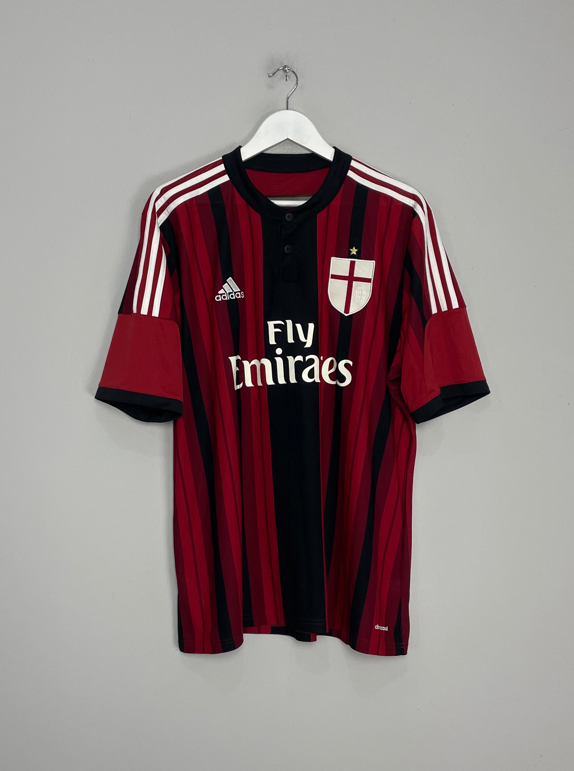 Shop 2014/15 AC MILAN HOME SHIRT (XL) ADIDAS, classic football shirts, vintage football shirts & retro soccer jerseys at Cult Kits