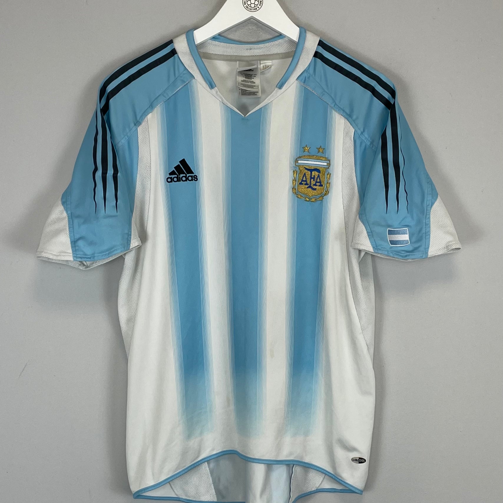 Shop 2004/05 ARGENTINA HOME SHIRT (M) ADIDAS, classic football shirts, vintage football shirts & retro soccer jerseys at Cult Kits
