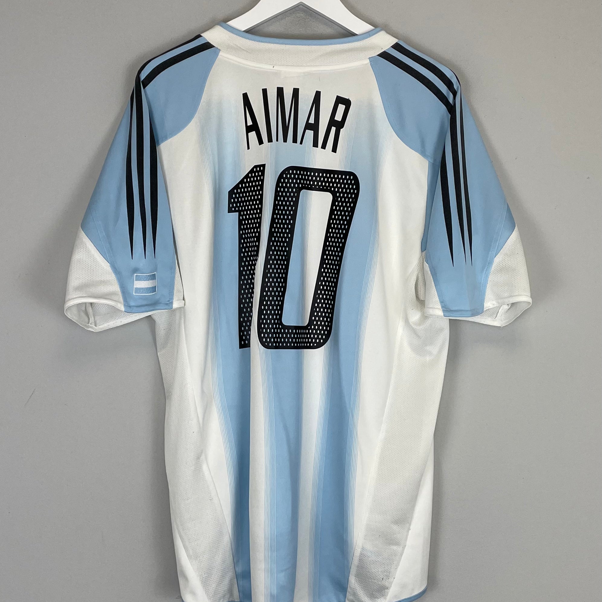Shop 2004/05 ARGENTINA AIMAR #10 HOME SHIRT (L) ADIDAS, classic football shirts, vintage football shirts & retro soccer jerseys at Cult Kits