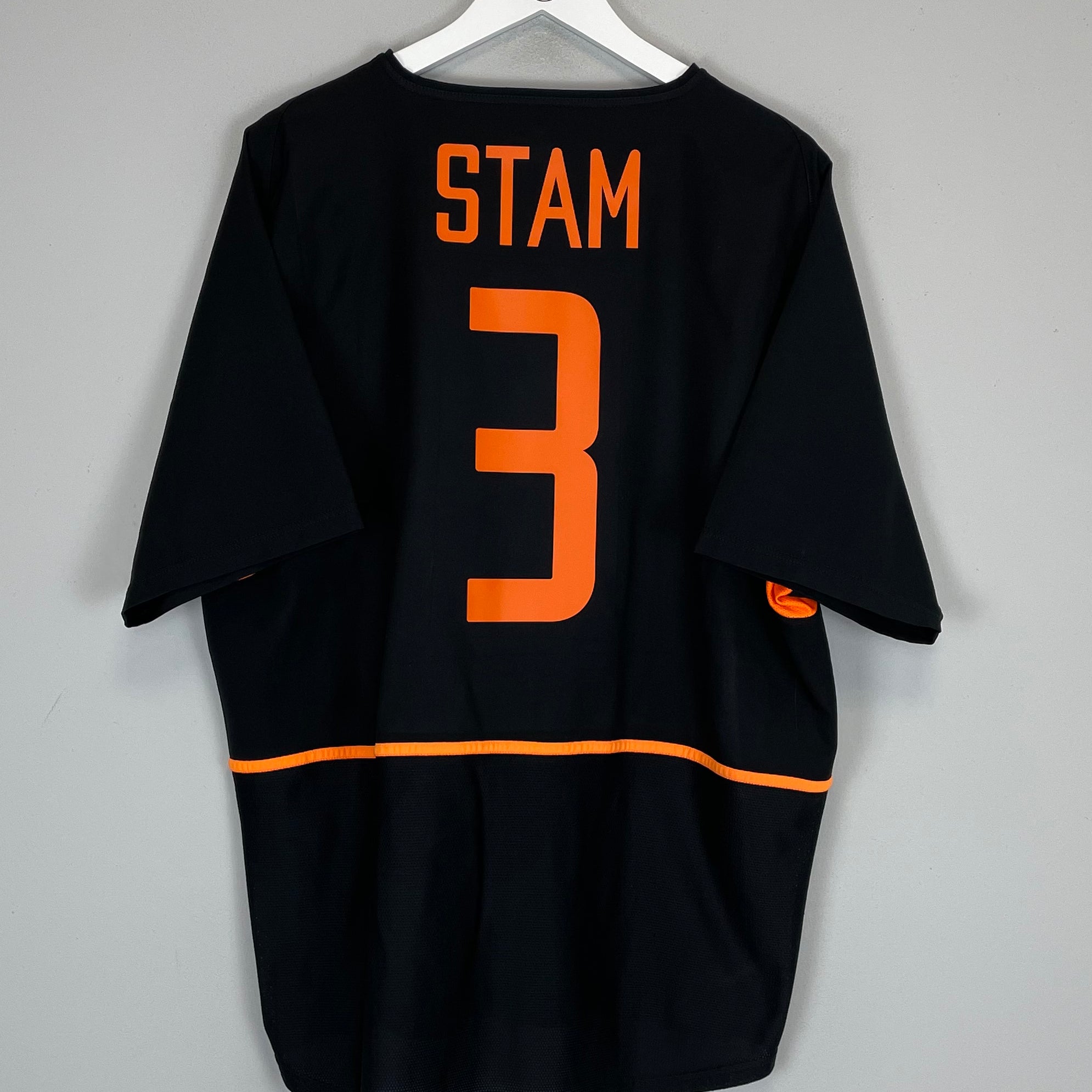 Shop 2002/04 NETHERLANDS STAM #3 AWAY SHIRT (XL) NIKE, classic football shirts, vintage football shirts & retro soccer jerseys at Cult Kits