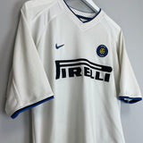 Shop 1999/00 INTER MILAN ZAMORANO #1+8 AWAY SHIRT (M) NIKE, classic football shirts, vintage football shirts & retro soccer jerseys at Cult Kits