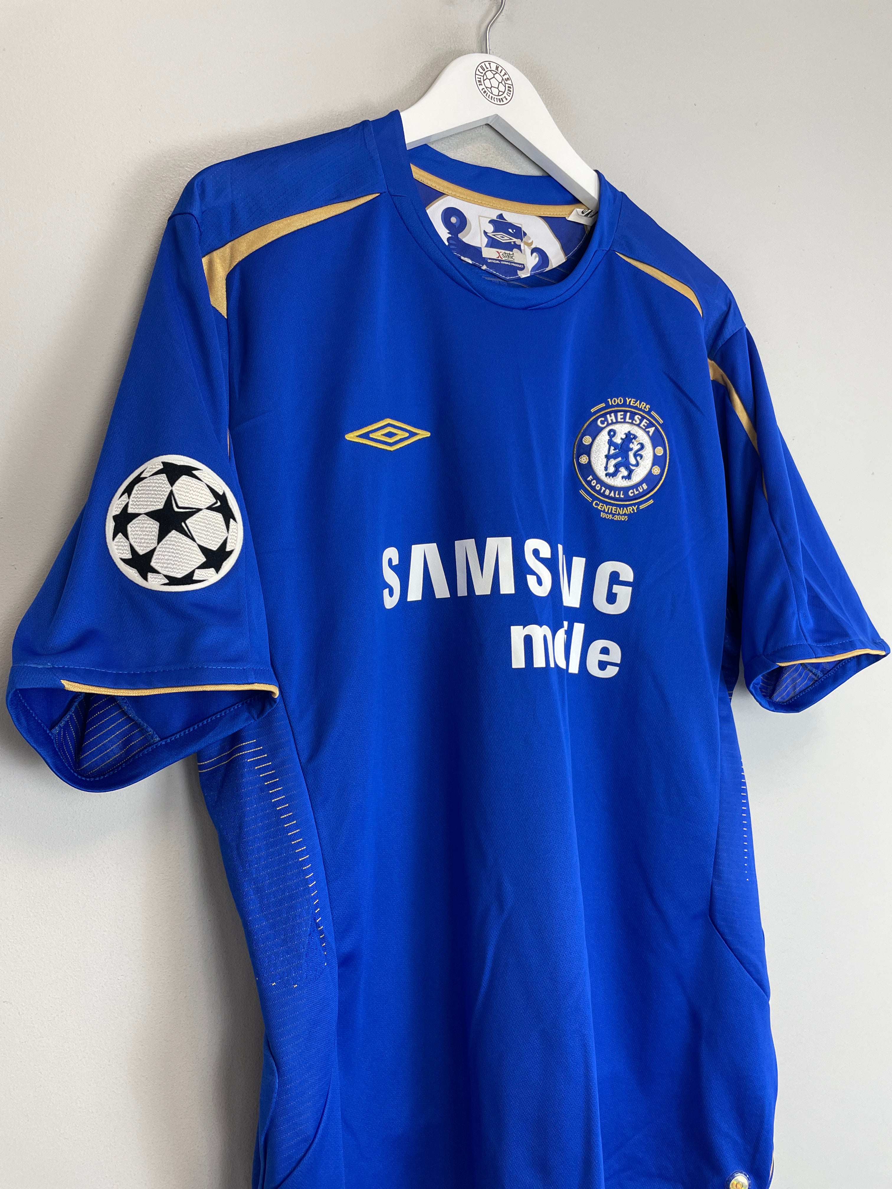 Shop 2005/06 CHELSEA GUDJOHNSEN #22 C/L CENTENARY HOME SHIRT (XL) UMBRO, classic football shirts, vintage football shirts & retro soccer jerseys at Cult Kits