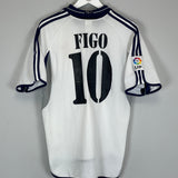 2000/01 REAL MADRID FIGO #10 HOME SHIRT (M) ADIDAS