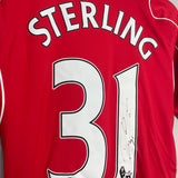2014/15 LIVERPOOL STERLING #31 *SIGNED* HOME SHIRT (M) WARRIOR