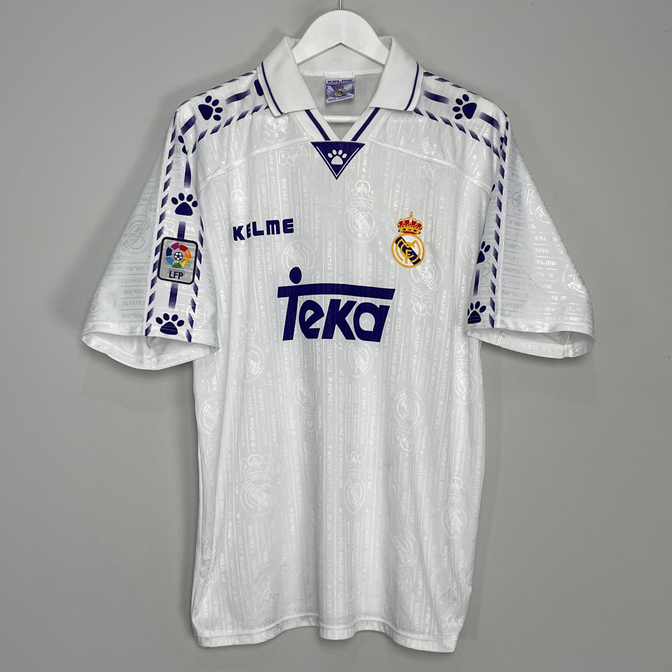 Shop 1996/97 REAL MADRID HOME SHIRT (M) KELME, classic football shirts, vintage football shirts & retro soccer jerseys at Cult Kits