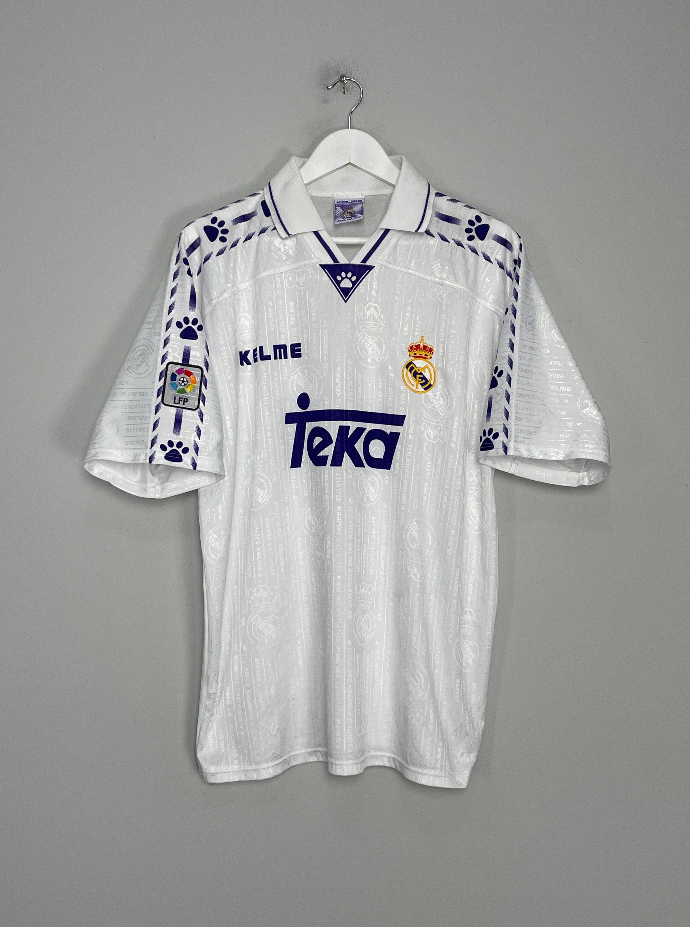Shop 1996/97 REAL MADRID HOME SHIRT (M) KELME, classic football shirts, vintage football shirts & retro soccer jerseys at Cult Kits