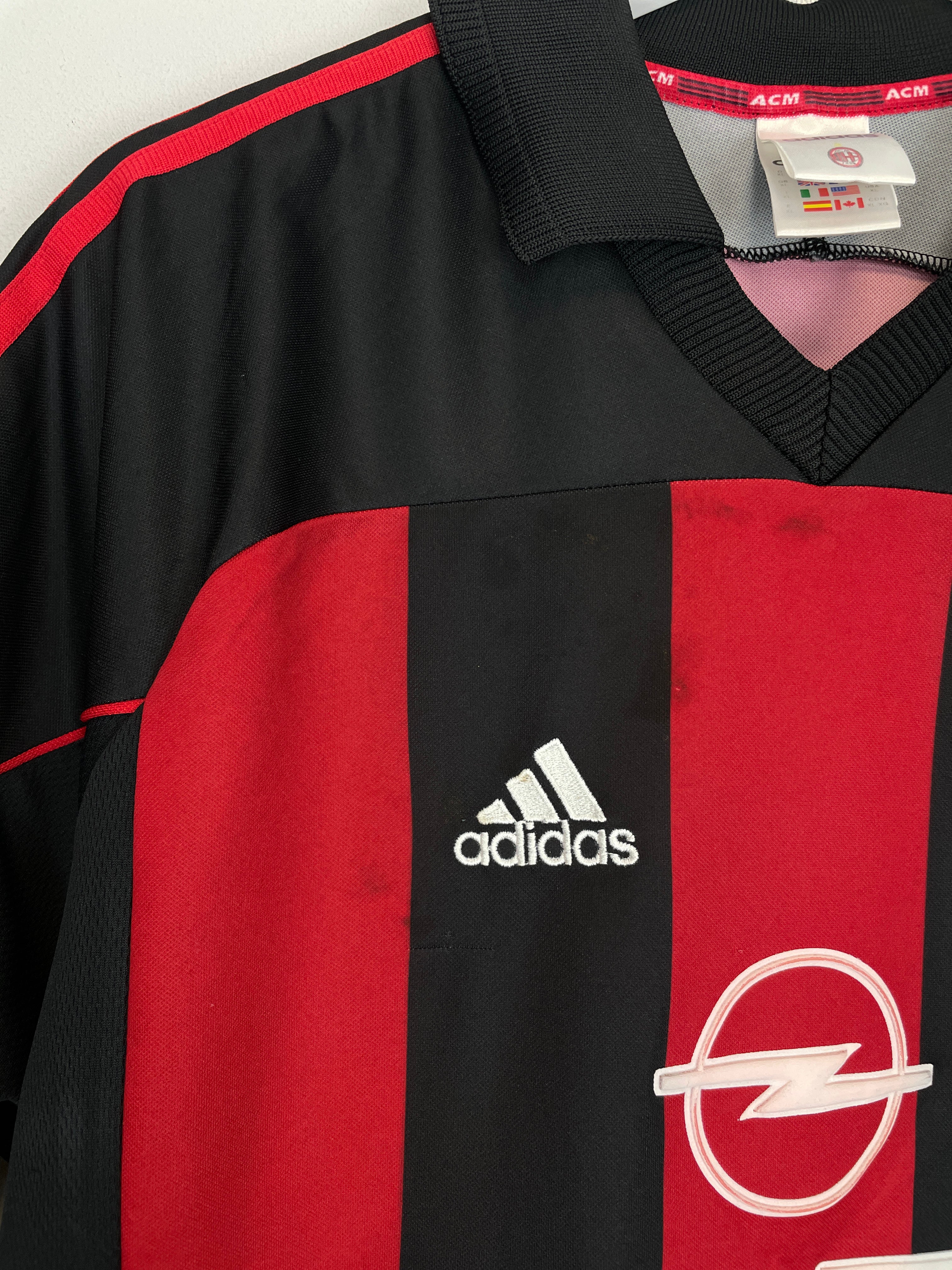 Shop 2000/02 AC MILAN SHEVCHENKO #7 HOME SHIRT (XL) ADIDAS, classic football shirts, vintage football shirts & retro soccer jerseys at Cult Kits