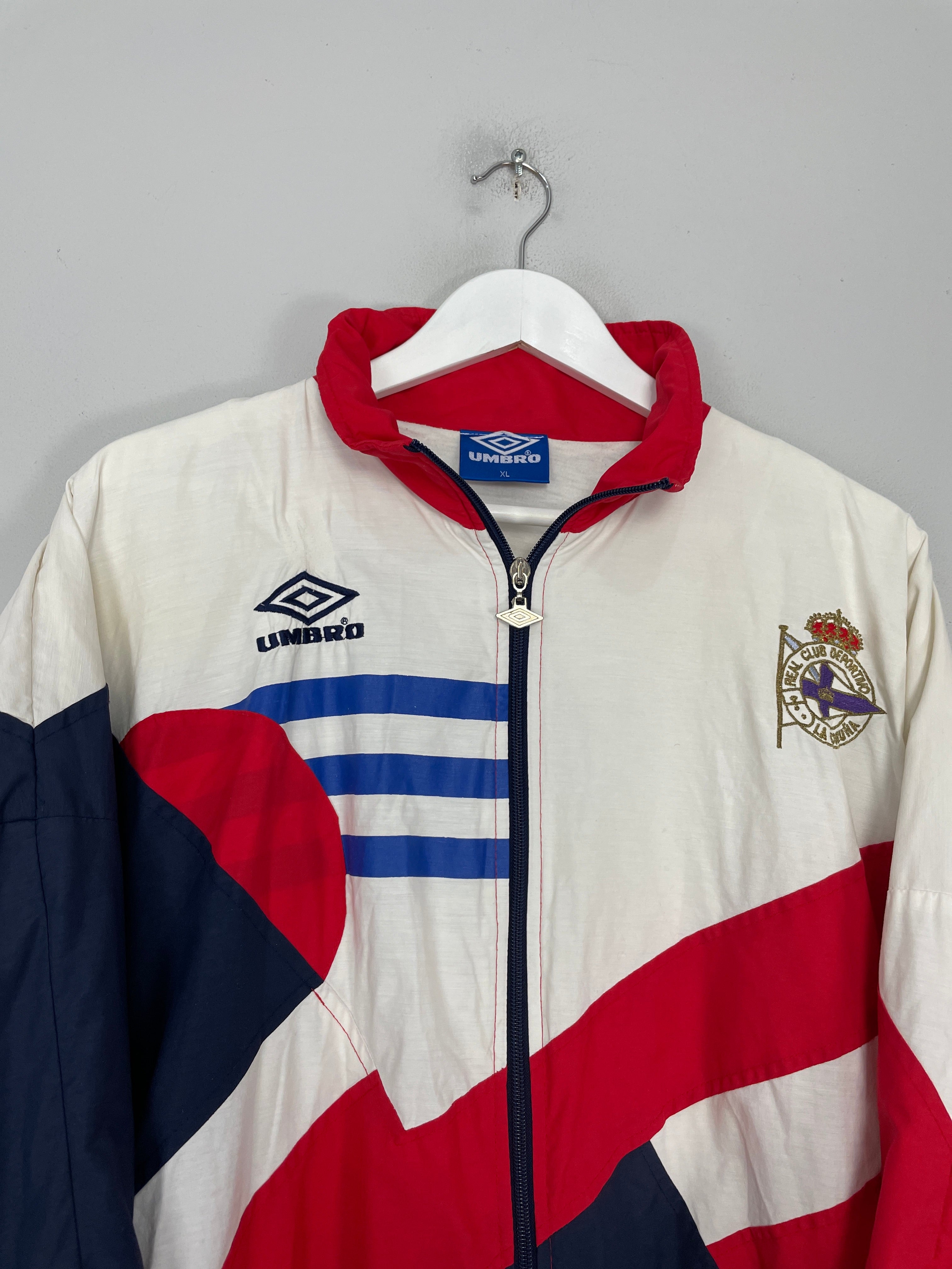 Shop 1993/94 DEPORTIVO LA CORUNA TRACK JACKET (XL) UMBRO, classic football shirts, vintage football shirts & retro soccer jerseys at Cult Kits