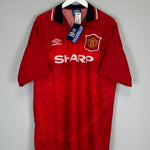 Shop 1994/95 MANCHESTER UNITED CANTONA #7 *BNWT* HOME SHIRT (XL) UMBRO, classic football shirts, vintage football shirts & retro soccer jerseys at Cult Kits