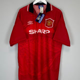 Shop 1994/95 MANCHESTER UNITED CANTONA #7 *BNWT* HOME SHIRT (XL) UMBRO, classic football shirts, vintage football shirts & retro soccer jerseys at Cult Kits