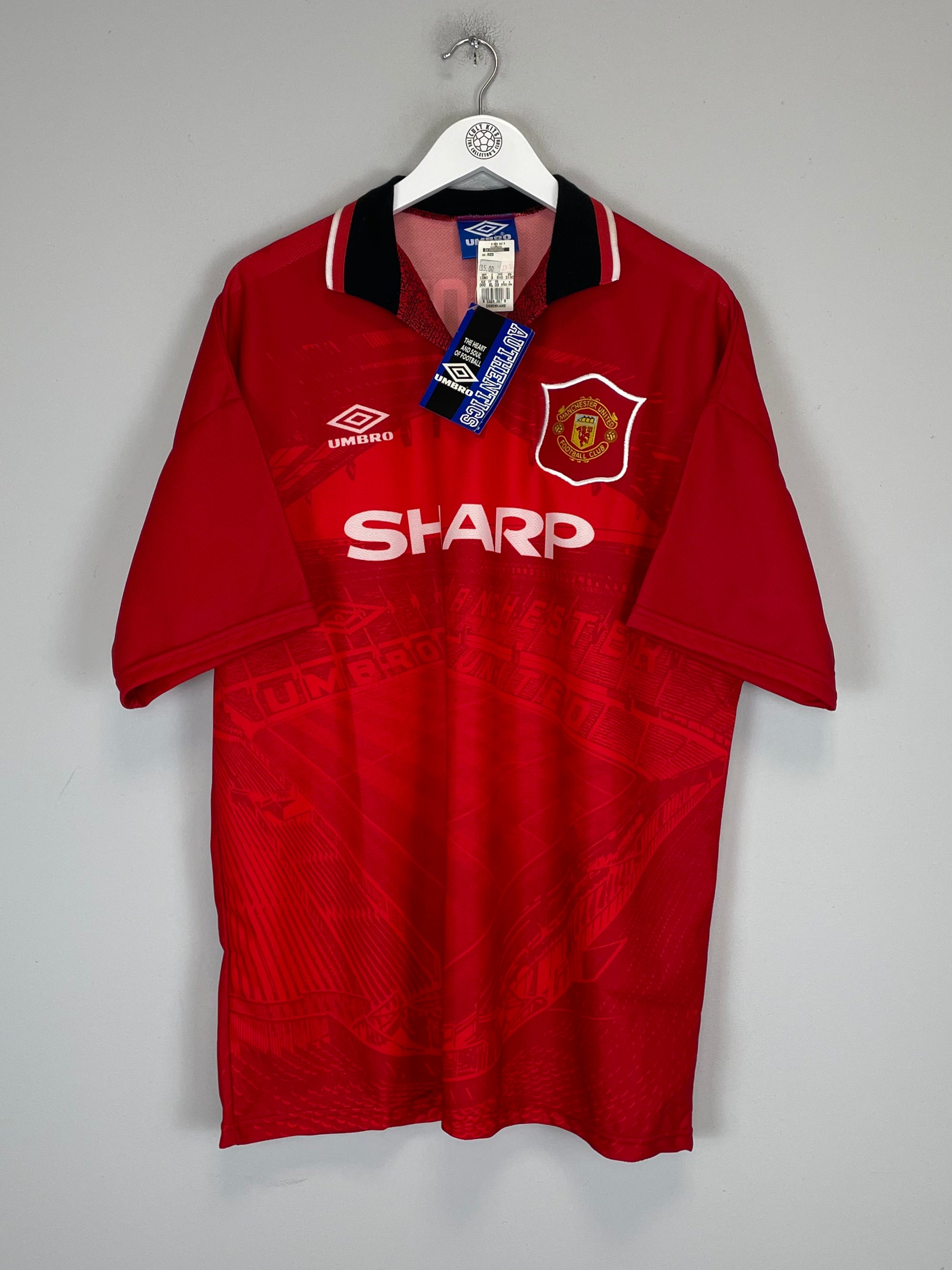 Shop 1994/95 MANCHESTER UNITED CANTONA #7 *BNWT* HOME SHIRT (XL) UMBRO, classic football shirts, vintage football shirts & retro soccer jerseys at Cult Kits