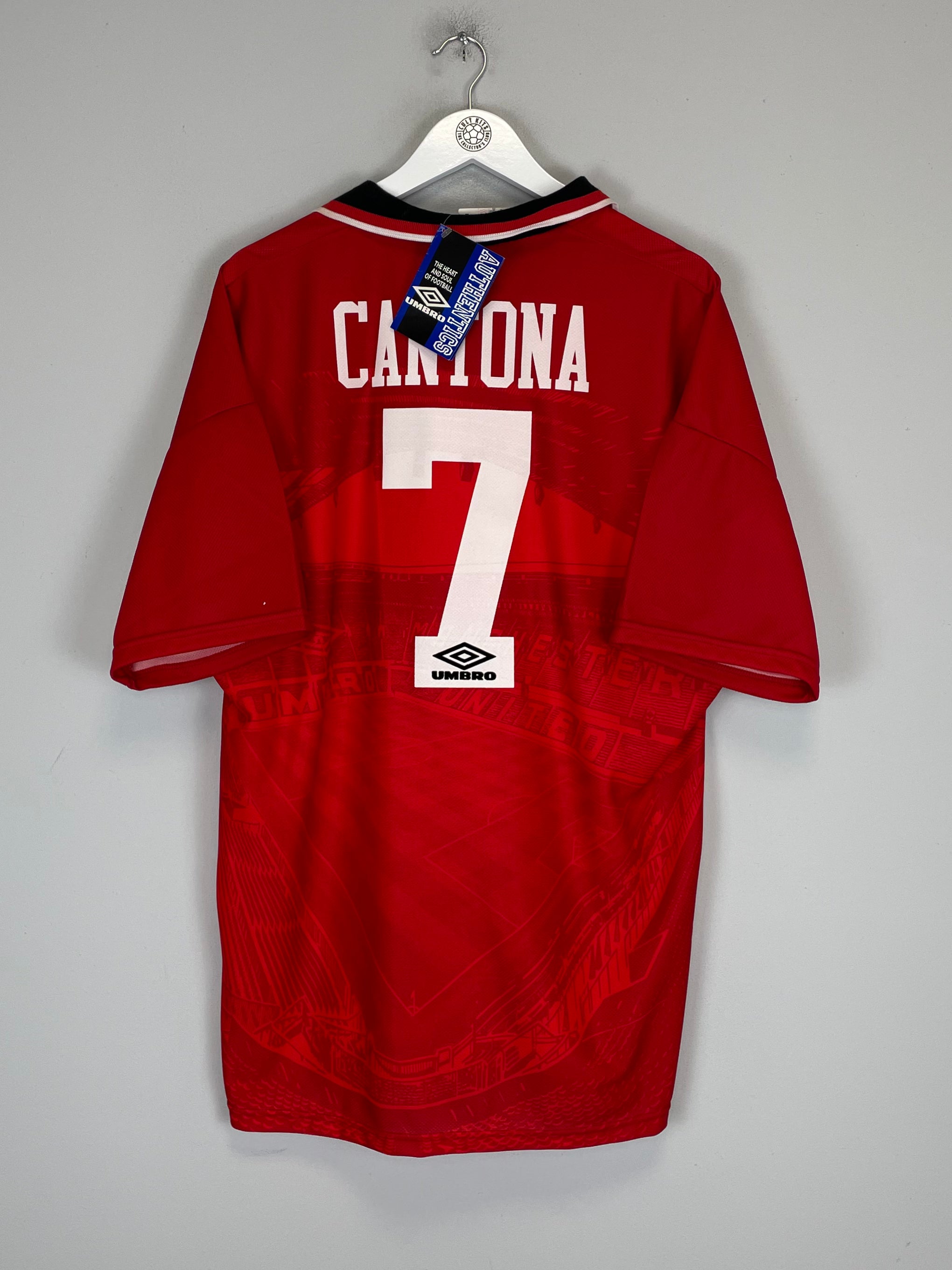 Shop 1994/95 MANCHESTER UNITED CANTONA #7 *BNWT* HOME SHIRT (XL) UMBRO, classic football shirts, vintage football shirts & retro soccer jerseys at Cult Kits