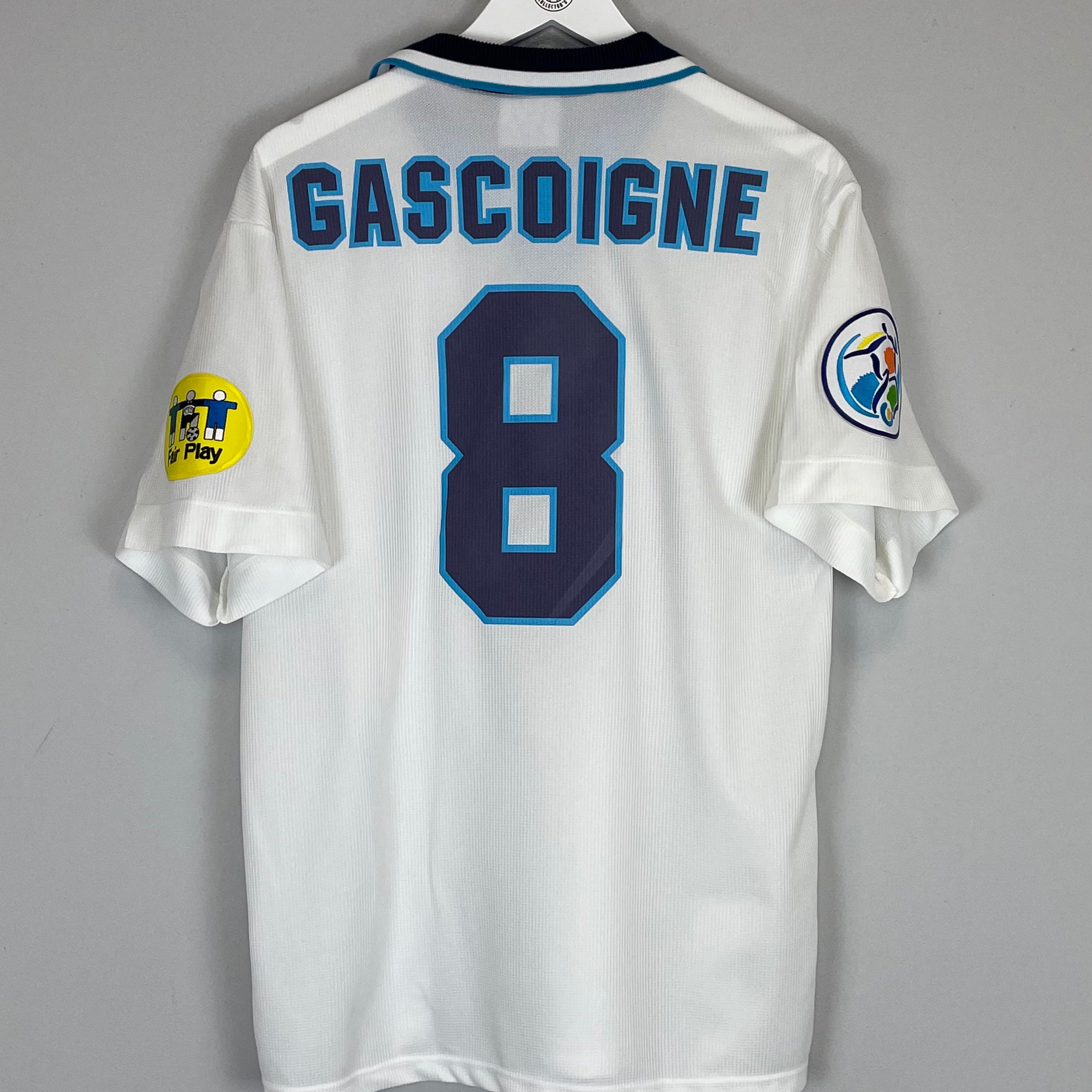 Shop 1995/97 ENGLAND GASCOIGNE #8 HOME SHIRT (L) UMBRO, classic football shirts, vintage football shirts & retro soccer jerseys at Cult Kits